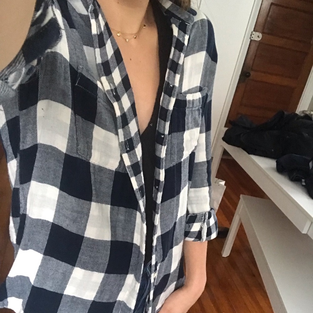 Madewell plaid checkered flannel button down